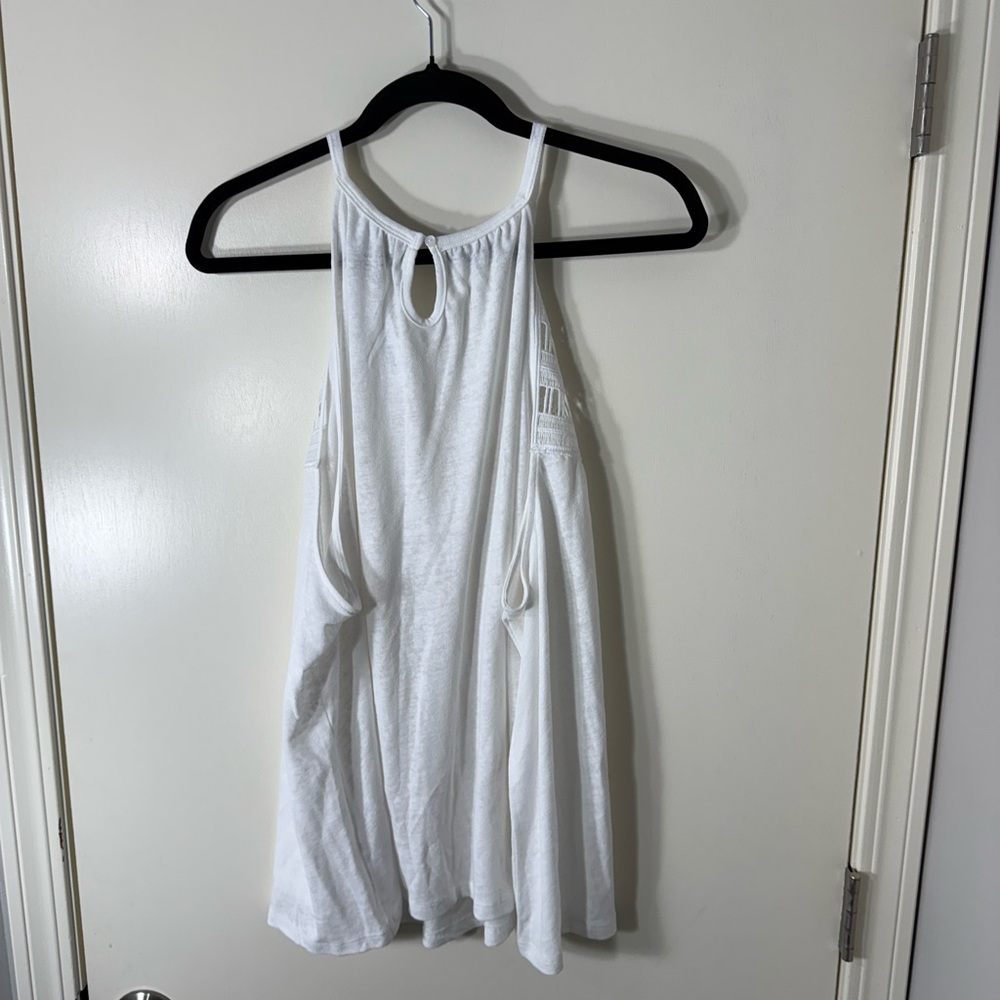 Old Navy White Sleeveless Crochet-Trim‎ Linen-Blend Top Plus Size XXL - Picture 5 of 8